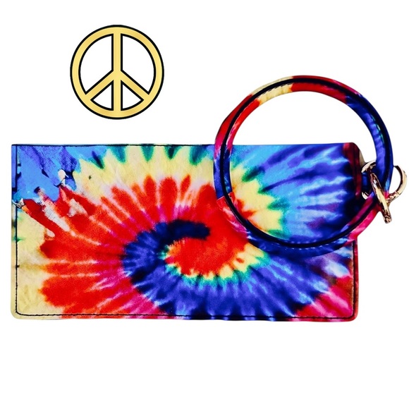 Tell Your Tale Handbags - Tell Your Tale Wristlet Rainbow 🌈 Keychain Key Ring Bangle Wallet Purse NWT